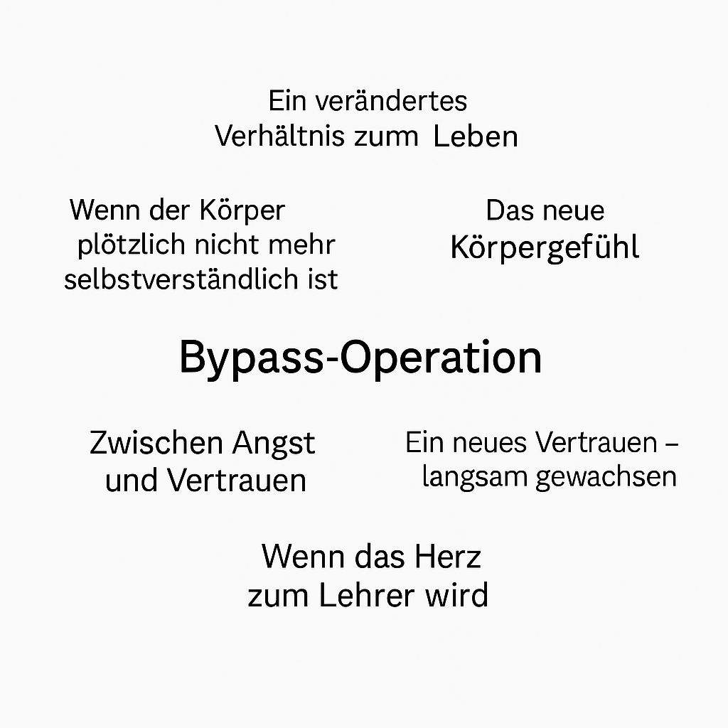 Thematische Übersicht zur Bypass-Operation mit zentralem Begriff und umgebenden Themen