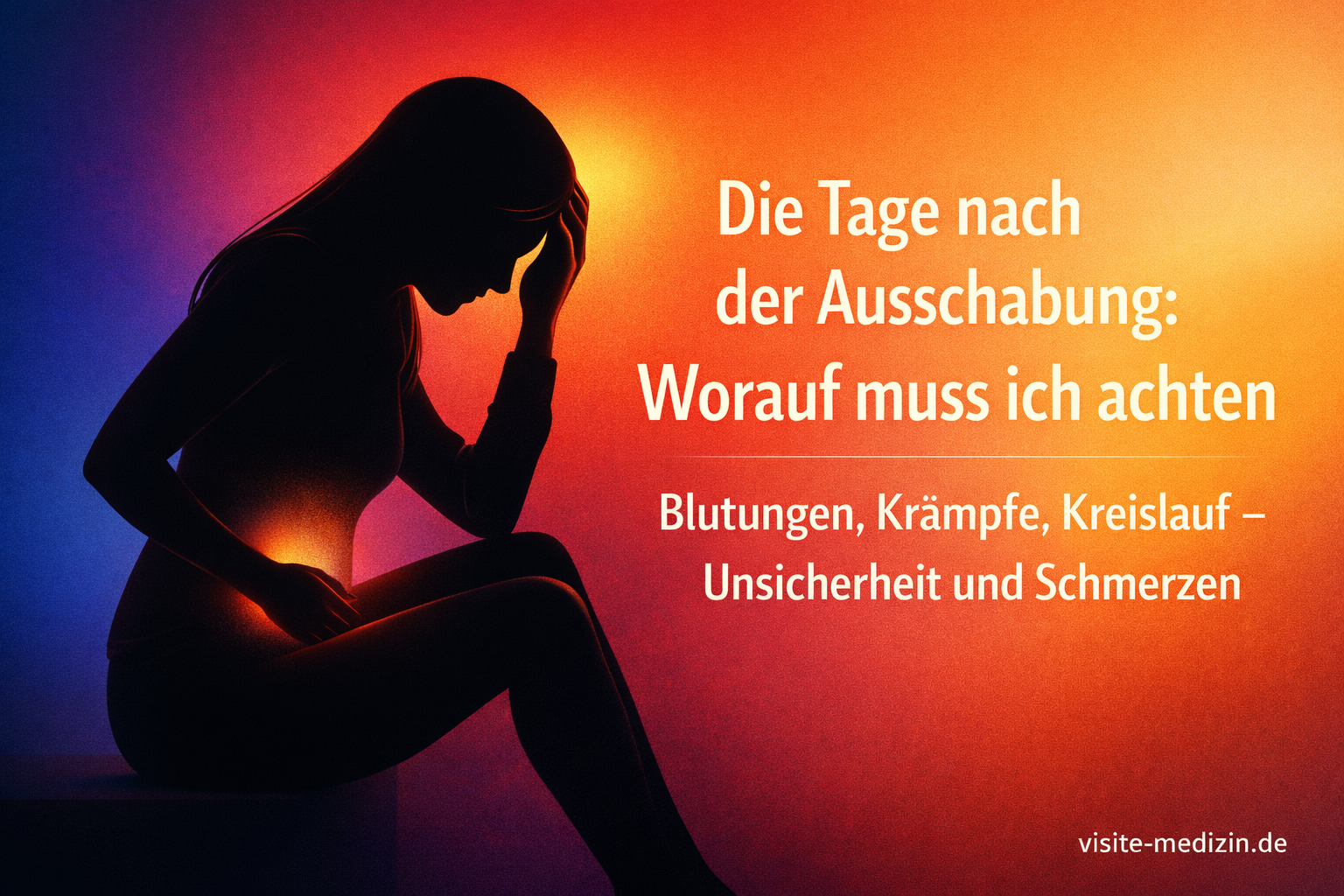 Keyvisual: Die Tage nach der Ausschabung: Worauf muss ich achten – Blutungen, Krämpfe, Kreislauf, Unsicherheit und Schmerzen.