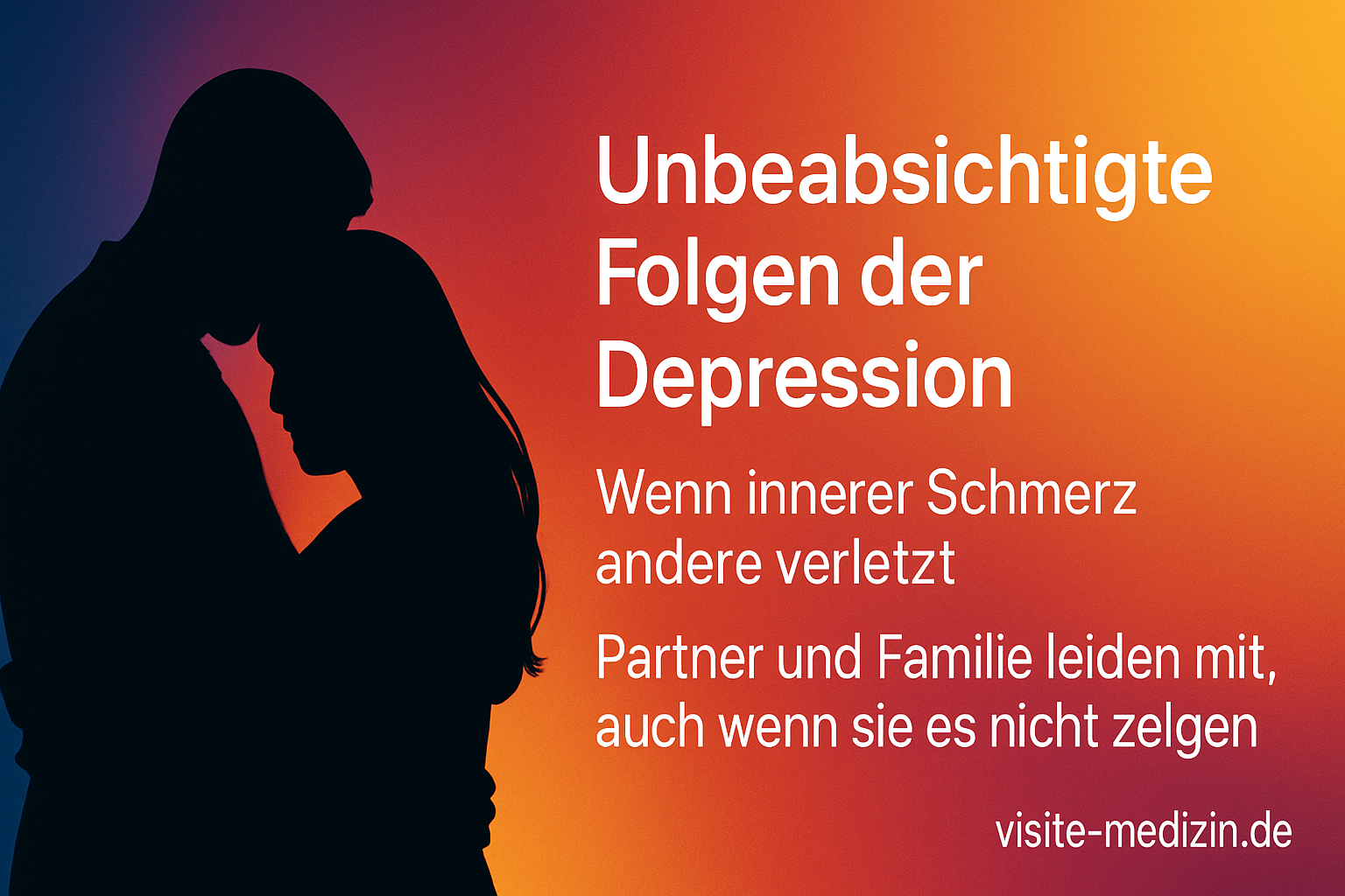 Silhouette einer Frau mit langem Haar, um ihren Kopf zieht sich ein weißer Nebel vor einem Farbverlauf von Blau über Magenta zu Orange und Gelb – Symbol für Brain Fog bei Long Covid.