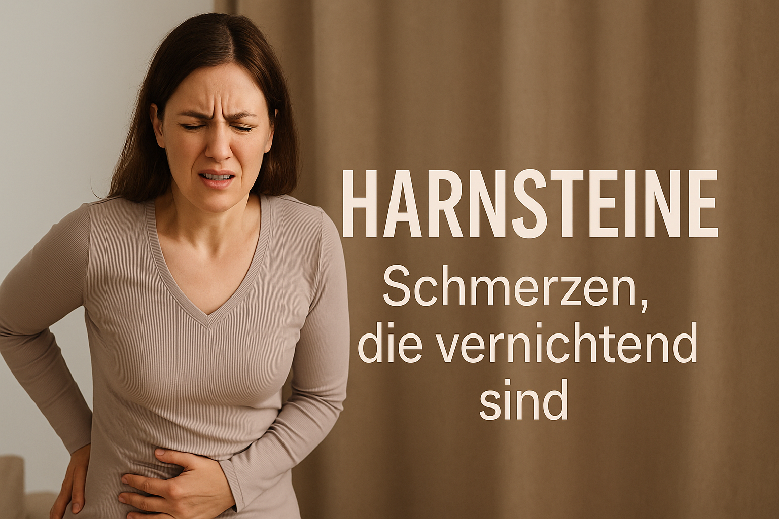 Symbolbild: sanft ausgeleuchtete Silhouette des Nierenbereichs mit stilisierten Kristallen als Hinweis auf Harnsteine